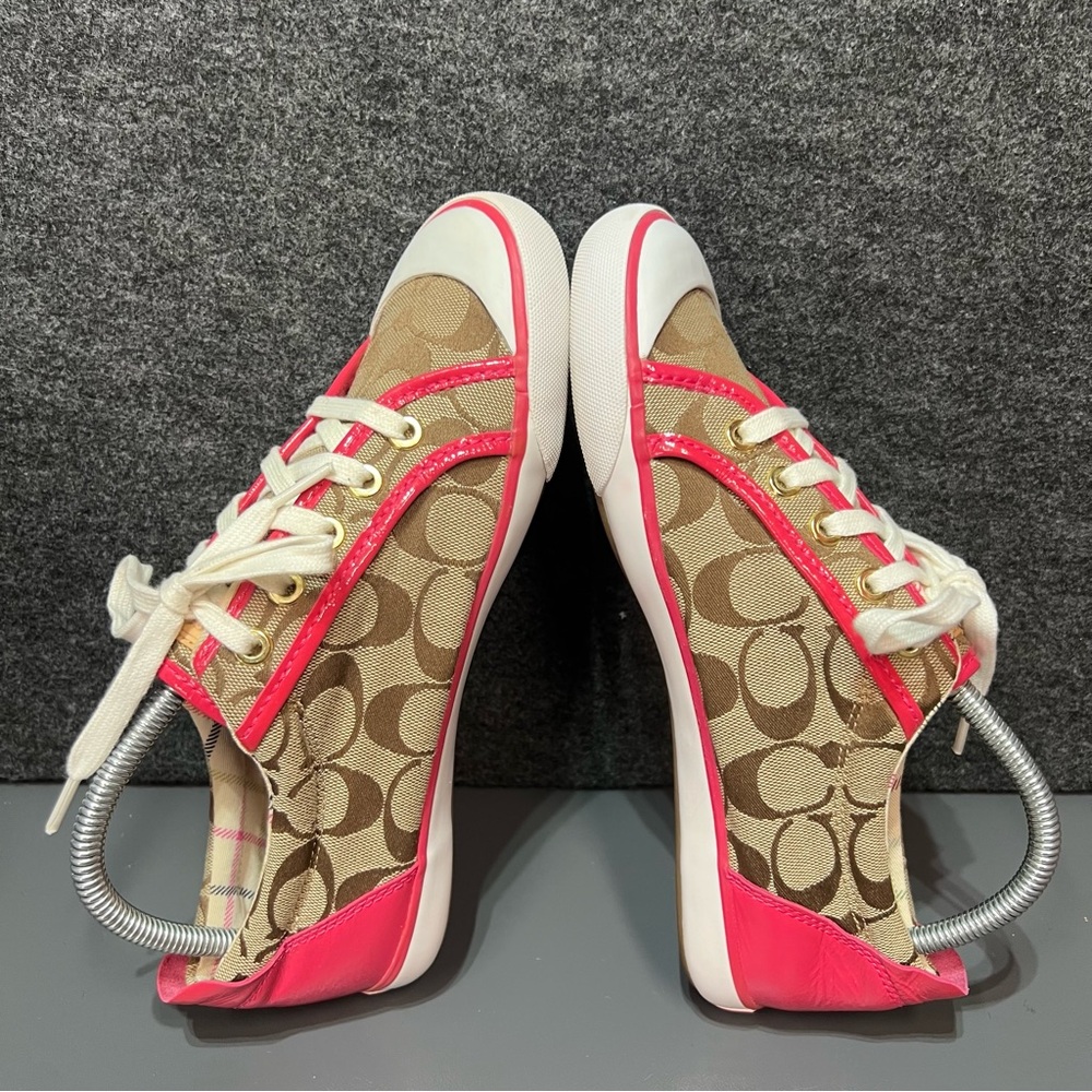 Coach Barrett Signature Brown Canvas Sneakers Women’s Size 8.5 - Picture 11 of 14